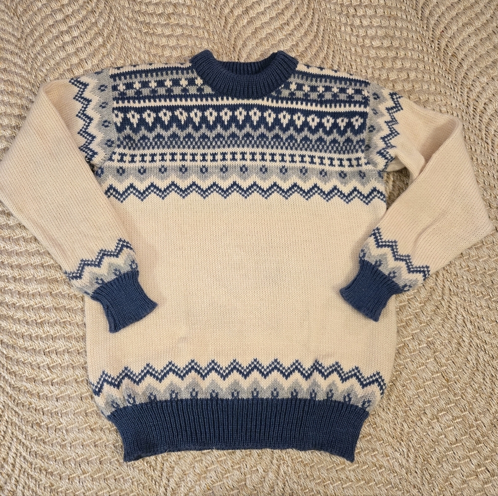 ✨ Vintage Dale of Norway Sweater | Cream & Blue | Size 40 | Nordic Knit ✨